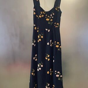 Reformation Navy Floral Dress